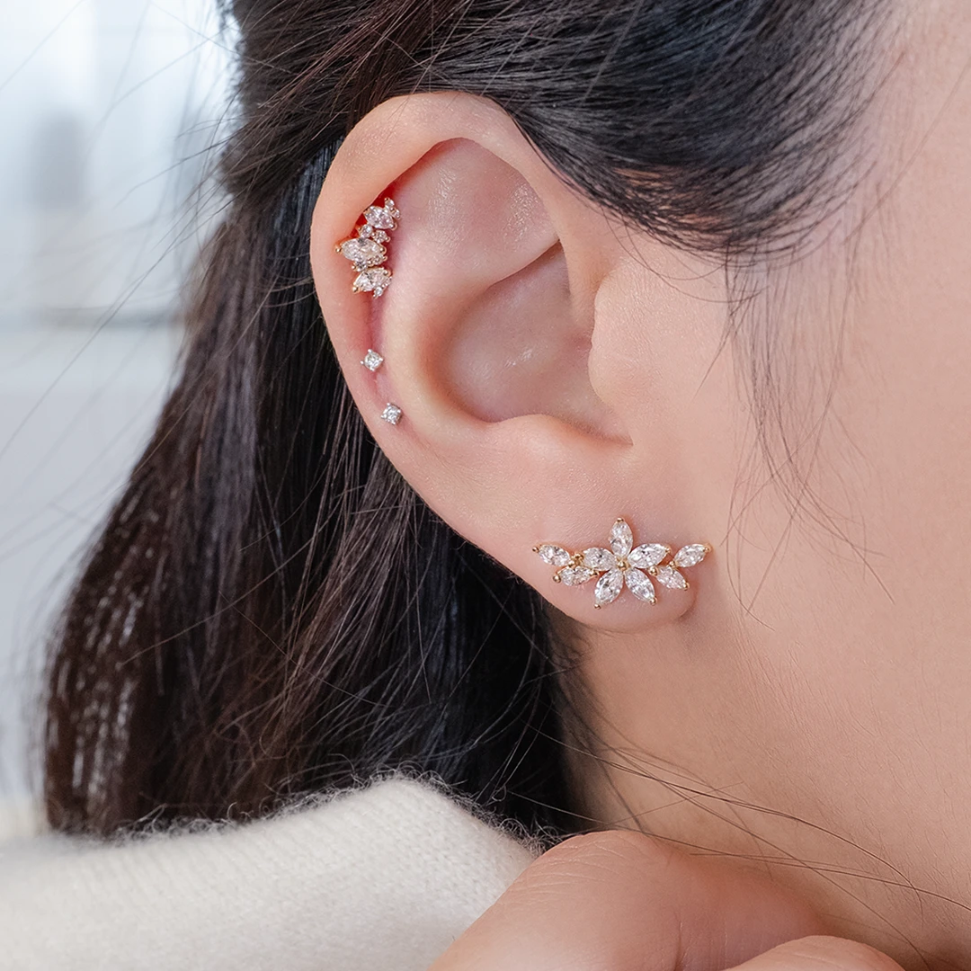 Marquise feather diamond flat back